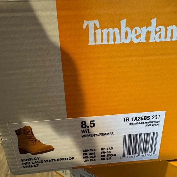 Timberland Women’s Kinsley 6-Inch Waterproof Boots Wheat Size 8.5 New in Box - Picture 8 of 8